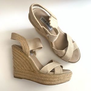 Steve Madden Cork Wedge Sandals size 8